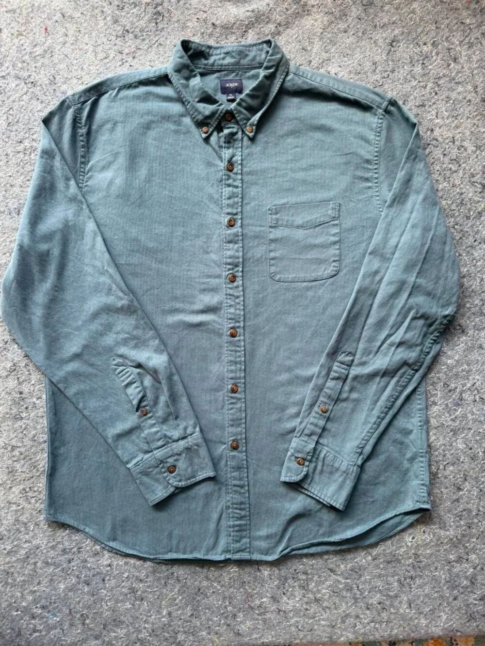 J.Crew Men’s XL Green 100% Cotton Long Sleeve Button Down Shirt